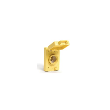 Woodhead Locking Plug, L7-15P, 15 A, 277V AC, Single Phase, 2 Pole, Screw Terminals, Yellow 64W34